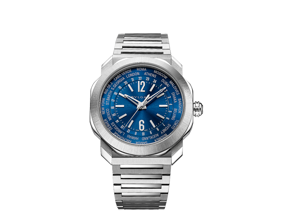 103481 Bulgari Octo Roma WorldTimer Blue Dial 41mm
