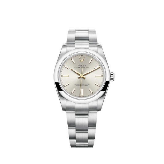 124200-0001 Rolex Oyster Perpetual Sliver Dial 34mm