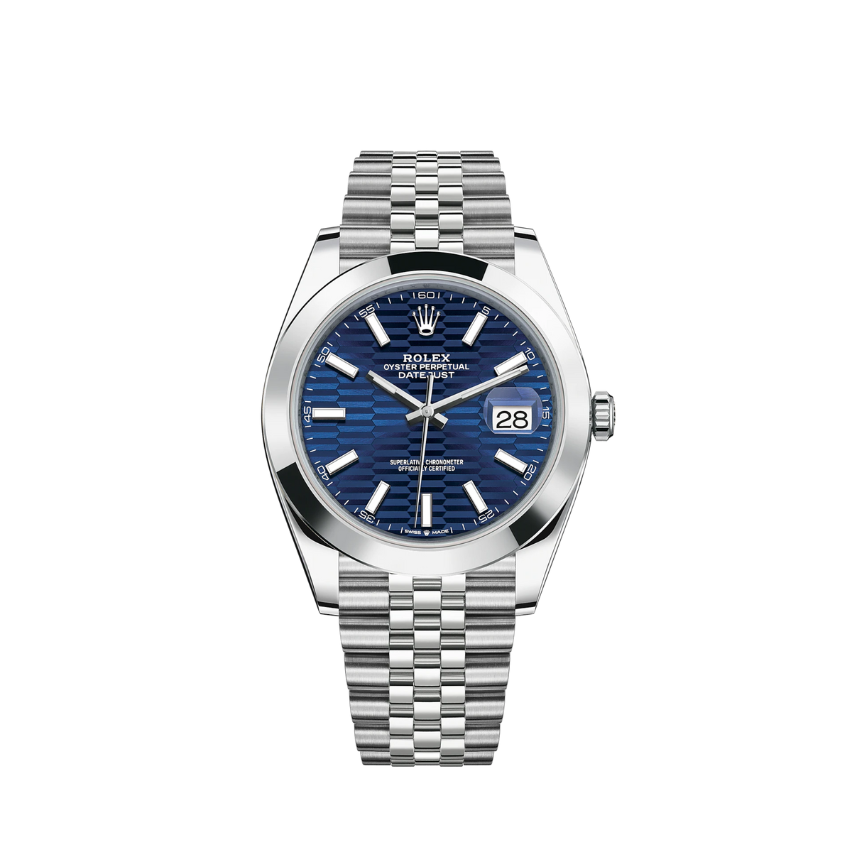 126300-0024 Rolex Datejust Jubilee Fluted Blue Dial 41mm