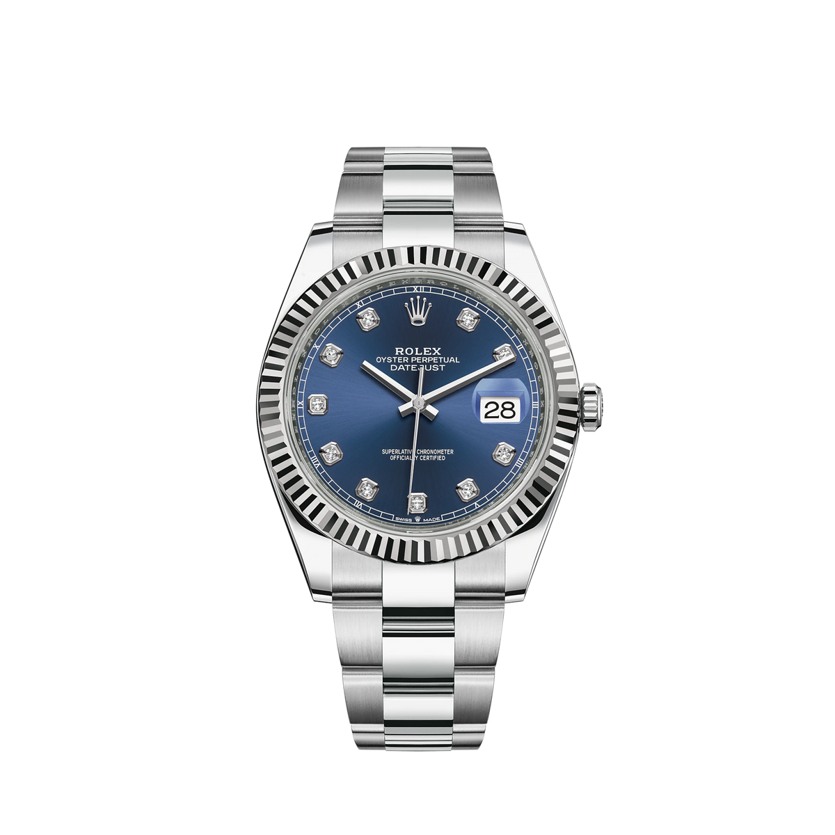 126334-0015 Rolex Datejust Blue Diamonds Dial 41mm
