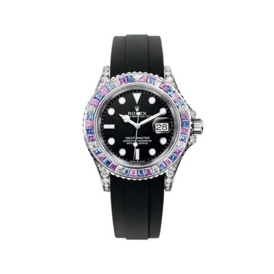 126679SABR-0002 Rolex Yacht-Master Diamond Bezel Black Dial 40mm