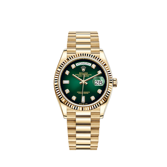 128238-0069 Rolex Day-Date Green Diamonds Dial 36mm