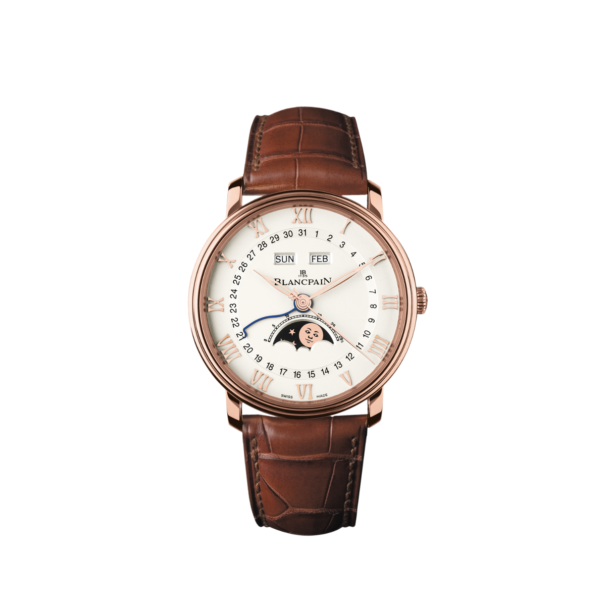 6654-3642-55B Blancpain Villeret Quantième Complet White Dial 40mm