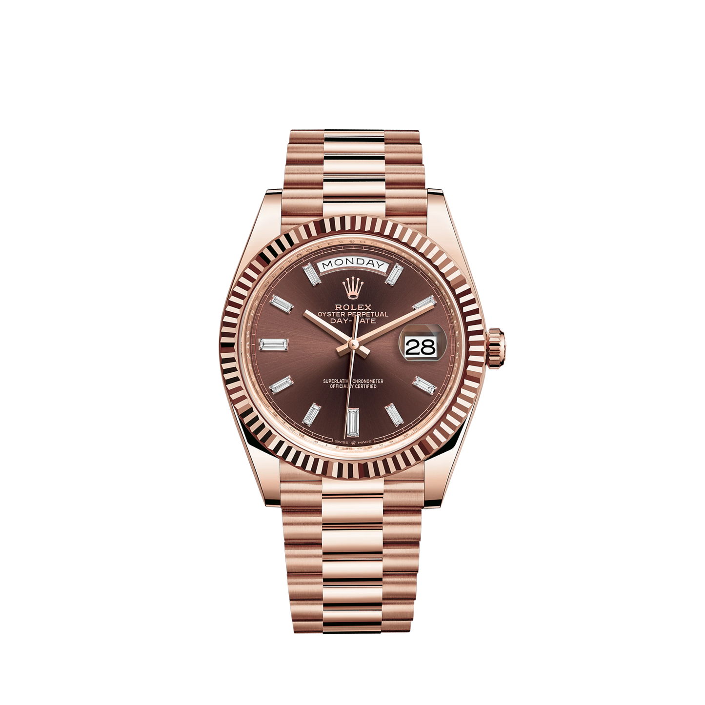 228235-0003 Rolex Day-Date Diamonds Brown Dial 40mm