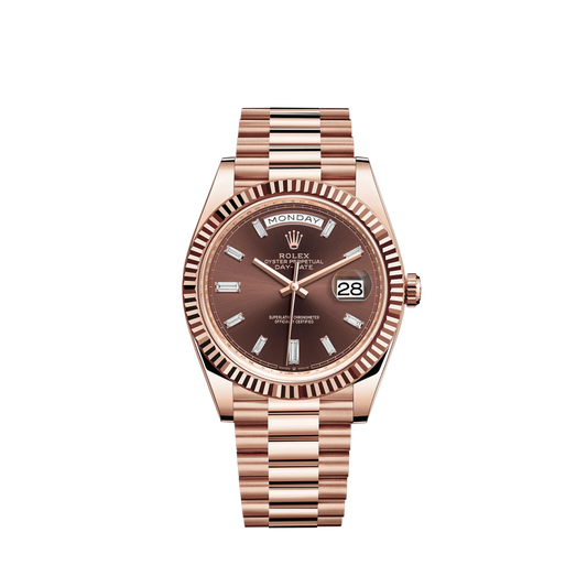 228235-0003 Rolex Day-Date Diamonds Brown Dial 40mm