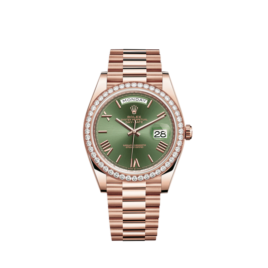 228345RBR-0011 Rolex Day-Date Diamonds Green Roman Dial 40mm