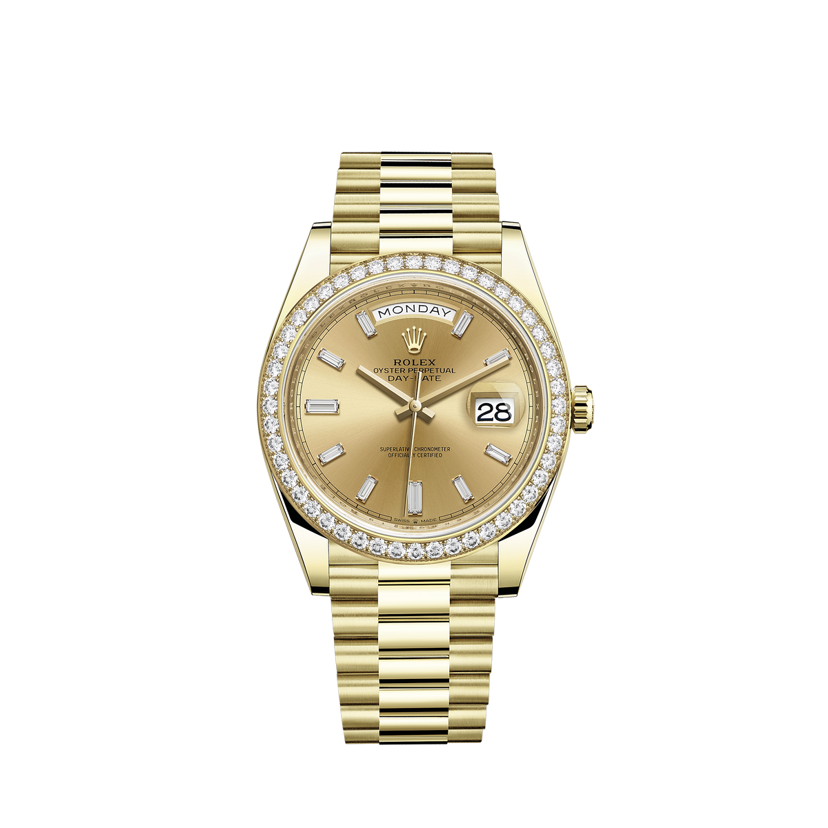228348RBR-0002 Rolex Oyster Perpetual Day Date Gold Dial 40mm