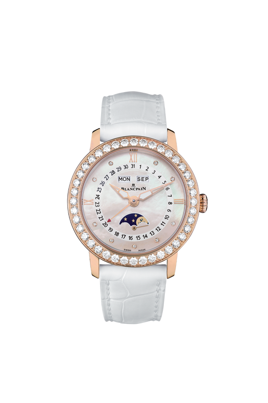 3663-2954-55B Blancpain Ladybird Quantième Complet Pearl Dial 35mm