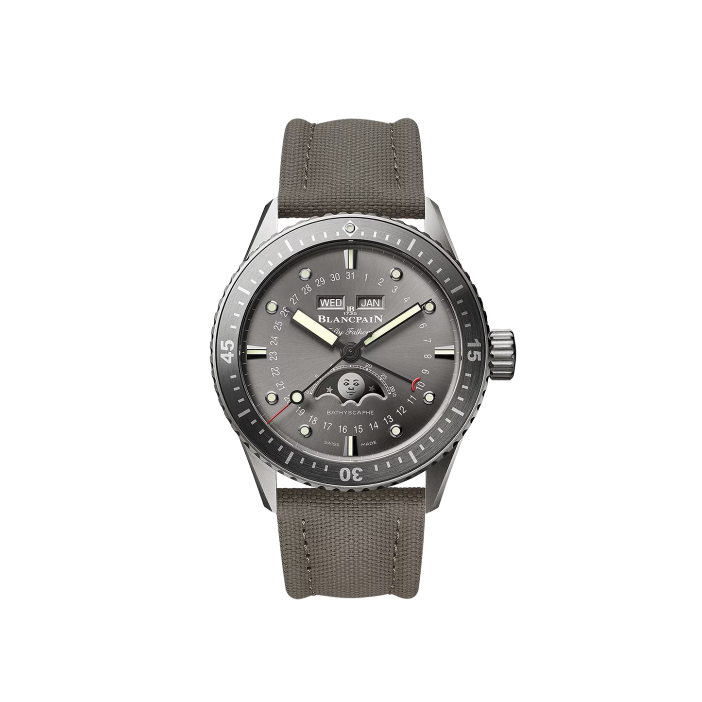 5054-1210-G52A Blancpain Fifty Fathoms Bathyscaphe Quantième Complet Phases de Lune 43mm