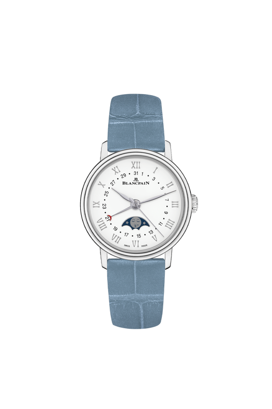 6106-1127-95A Blancpain Villeret Quantieme Phases De Lune White Dial 29mm