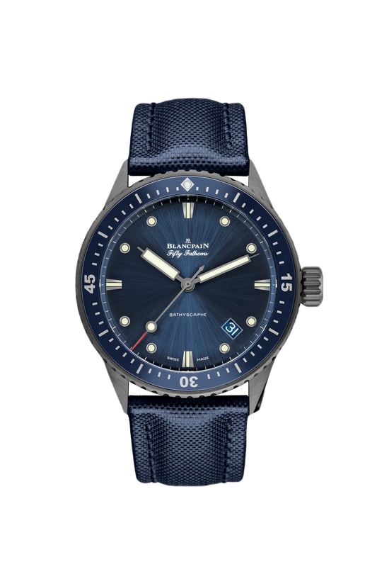5000-0240-O52A Blancpain Fifty Fathoms Bathyscaphe Navy Dial 43mm