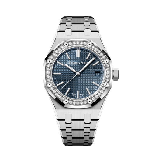 15551ST.ZZ.1356ST.05 Audemars Piguet Royal Oak Diamond Bezel Blue Dial 37mm