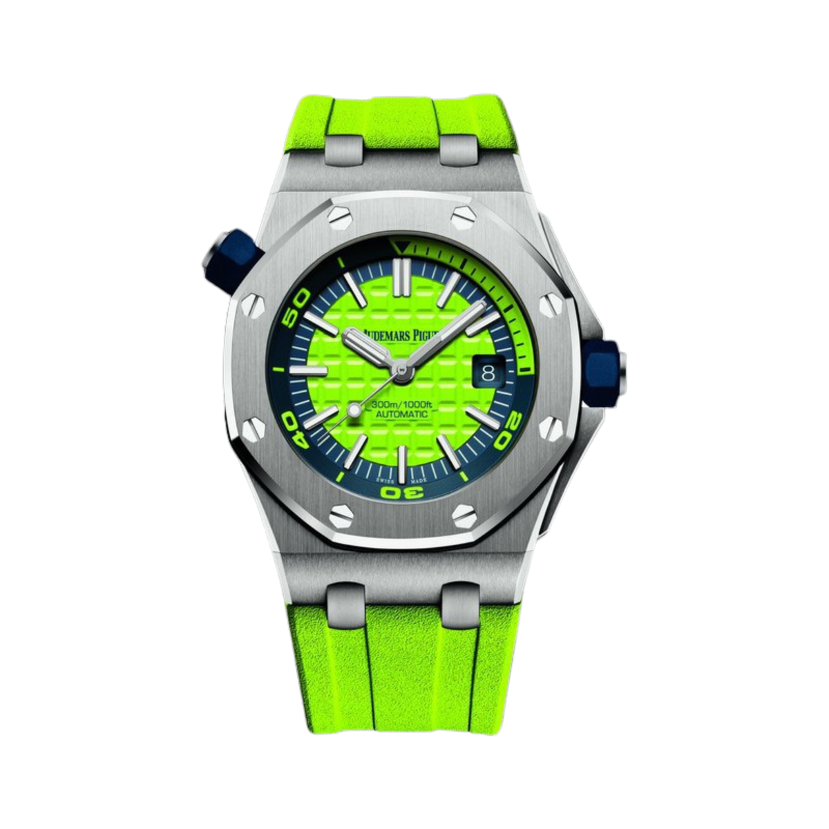15710ST.OO.A038CA.01 Audemars Piguet Royal Oak Offshore Diver Lime Green Dial 42mm (Pre-Owned)