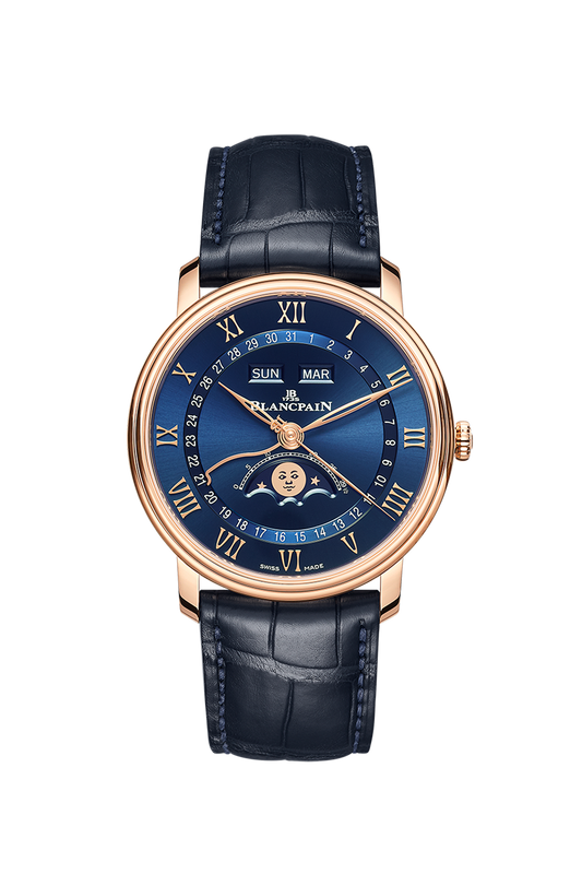 6654-3640-55B Blancpain Villeret Quantième Complet Blue Dial 40mm