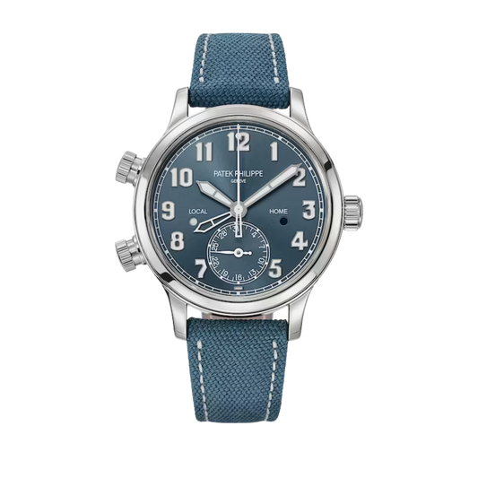 7234A-001 Patek Philippe Calatrava Pilot Time Travel Blue-Grey Dial 37.5mm
