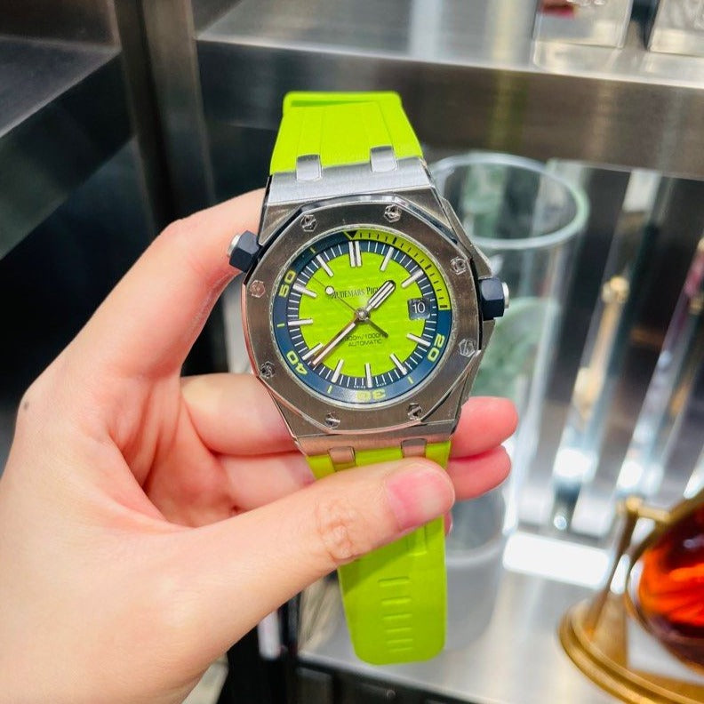 15710ST.OO.A038CA.01 Audemars Piguet Royal Oak Offshore Diver Lime Green Dial 42mm (Pre-Owned)