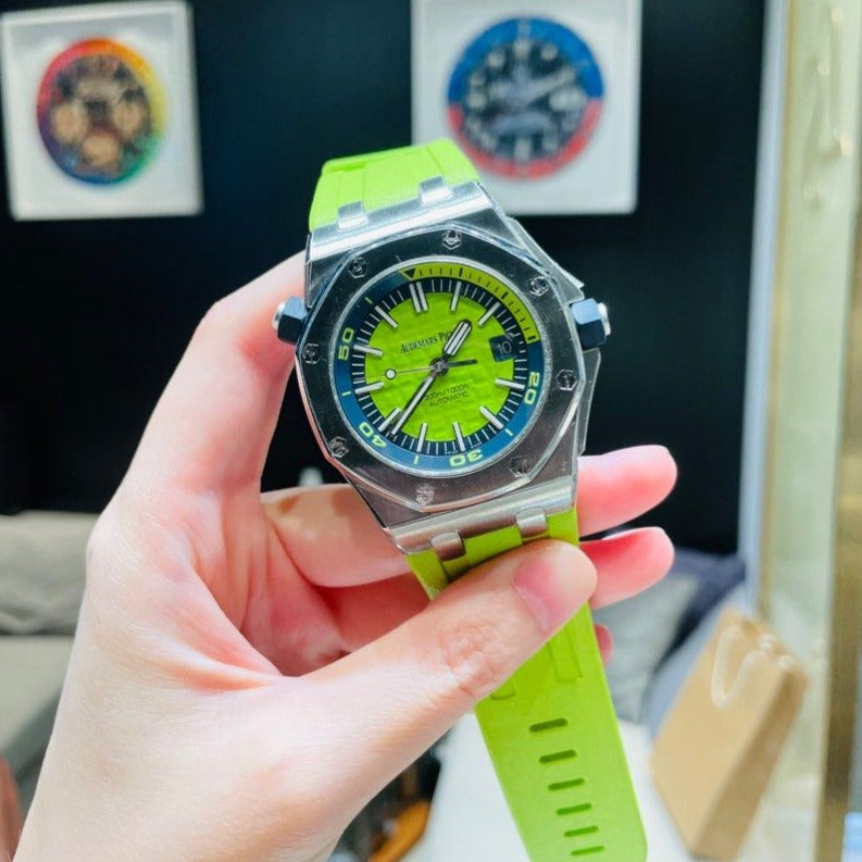 15710ST.OO.A038CA.01 Audemars Piguet Royal Oak Offshore Diver Lime Green Dial 42mm (Pre-Owned)