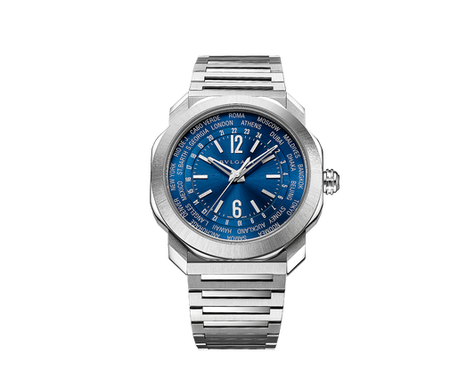 103481 Bulgari Octo Roma WorldTimer Blue Dial 41mm