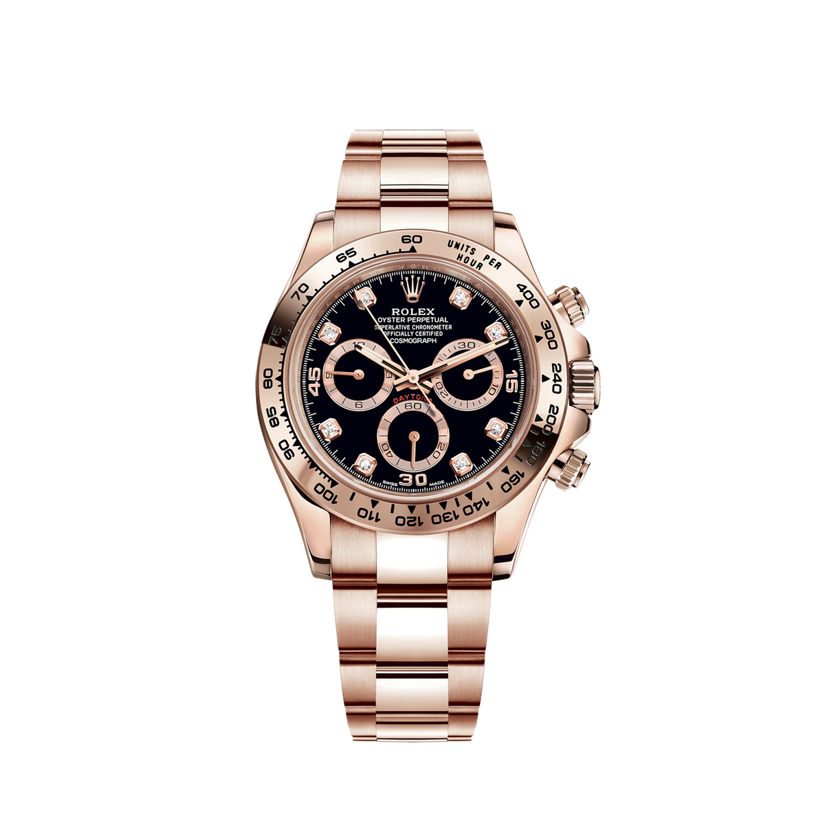 116505-0015 Rolex Cosmograph Daytona Diamonds Black Dial 40mm