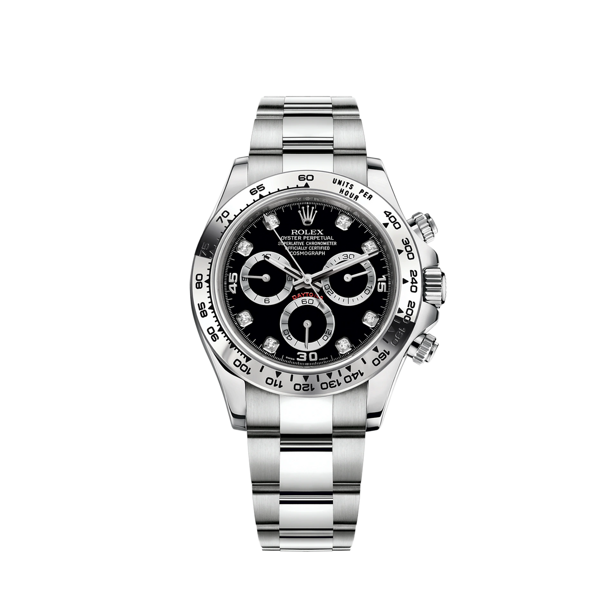 116509-0055 Rolex Cosmograph Daytona Diamonds Black 40mm