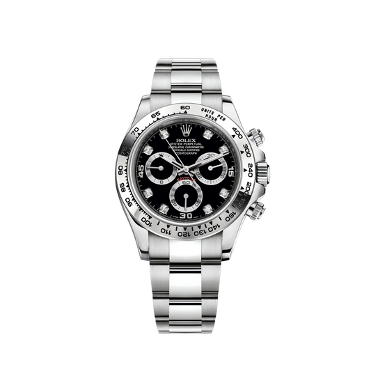 116509-0055 Rolex Cosmograph Daytona Diamonds Black 40mm