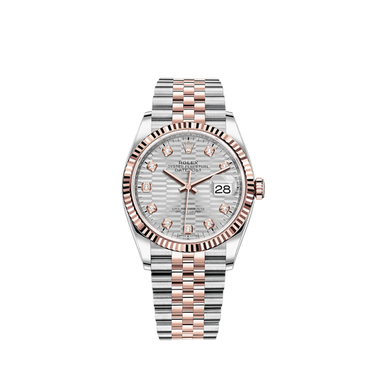 126231-0039 Rolex Datejust Fluted Grey Diamonds Dial 36mm