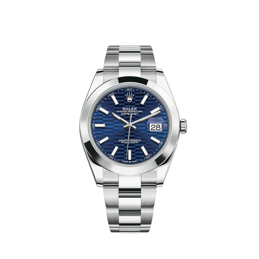 126300-0023 Rolex Datejust Oyster Fluted Blue Dial 41mm