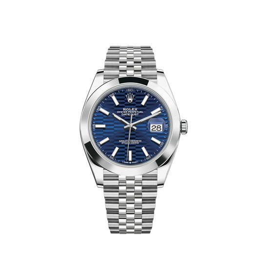 126300-0024 Rolex Datejust Jubilee Fluted Blue Dial 41mm