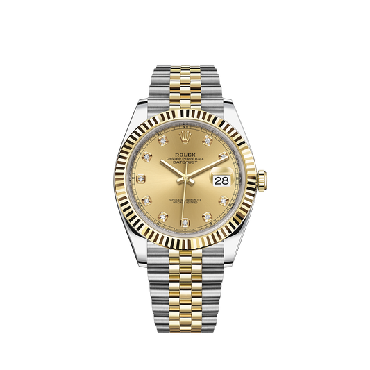 126333-0012 Rolex Datejust Jubilee Diamonds Gold Dial 41mm