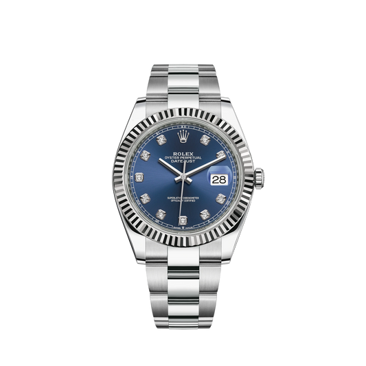 126334-0015 Rolex Datejust Blue Diamonds Dial 41mm