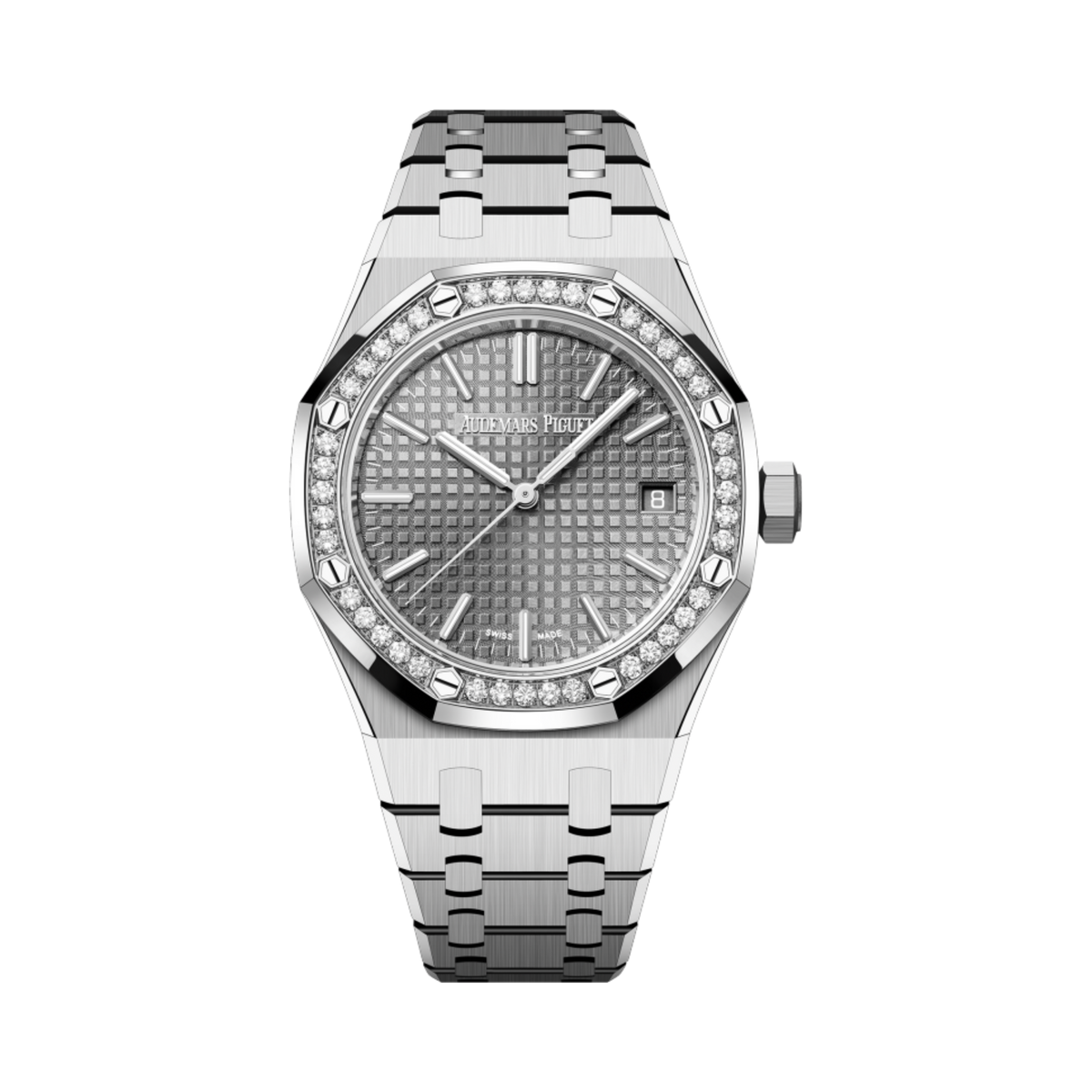 15551ST.ZZ.1356ST.06 Audemars Piguet Royal Oak Diamond Bezel Grey Dial 37mm