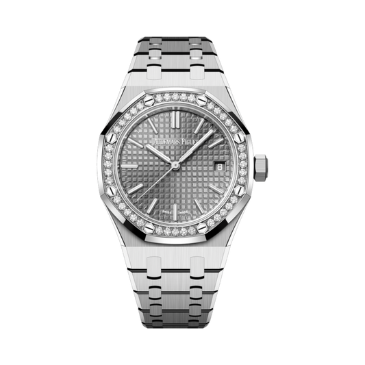 15551ST.ZZ.1356ST.06 Audemars Piguet Royal Oak Diamond Bezel Grey Dial 37mm