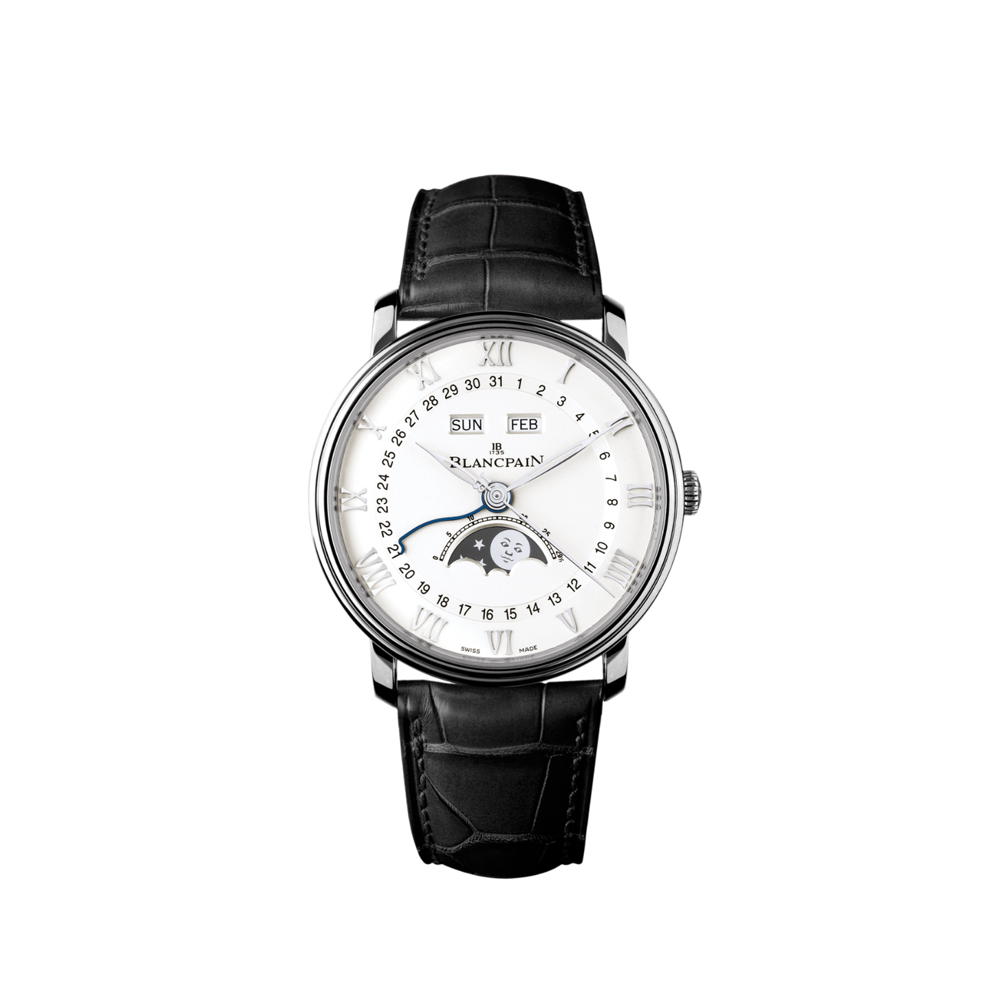 6654-1127-55B Blancpain Villeret Quantième Complet White Dial 40mm