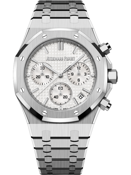 26240ST.OO.1320ST.03 Audemars Piguet Royal Oak Selfwinding Chronograph 50th Anniversary White Dial 41mm