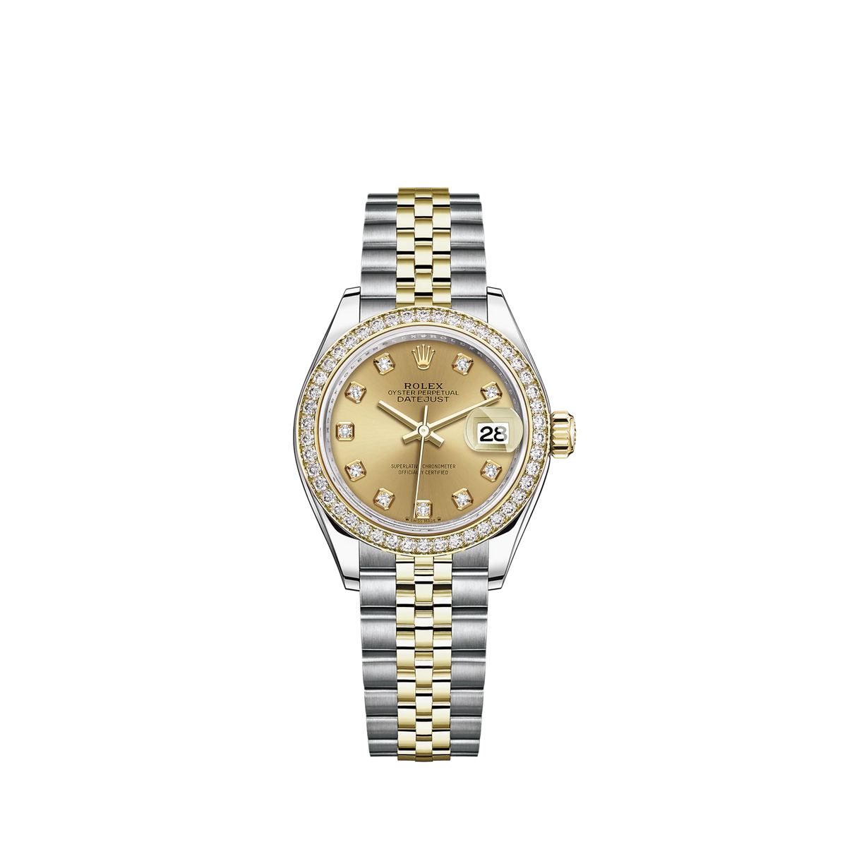 279383RBR-0011 Rolex Lady-Datejust Jubilee Diamonds Champ Dial 28mm