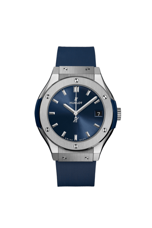 581.NX.7170.RX Hublot Classic Fusion Titanium Blue Dial 33mm