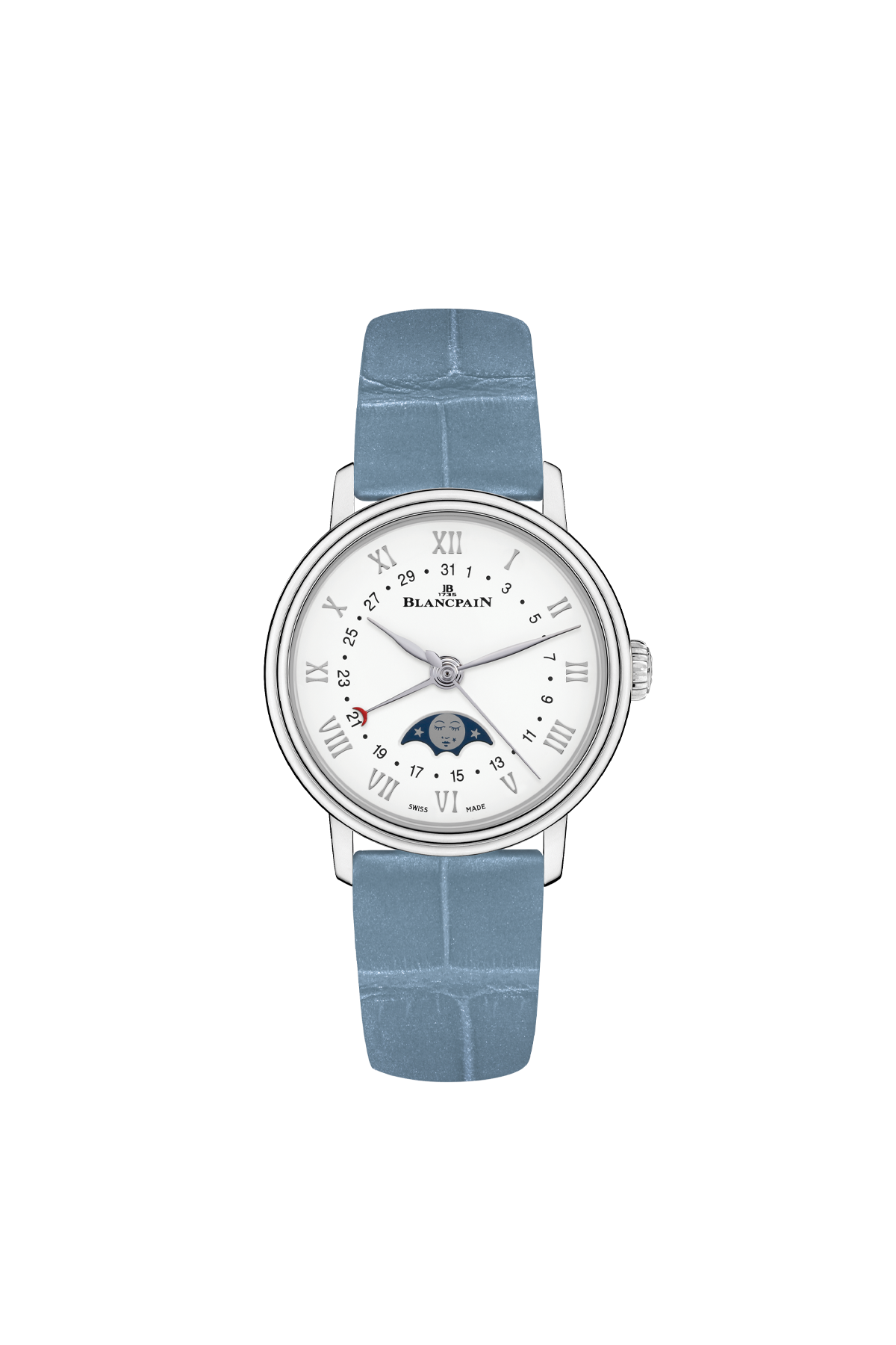 6106-1127-95A Blancpain Villeret Quantieme Phases De Lune White Dial 29mm