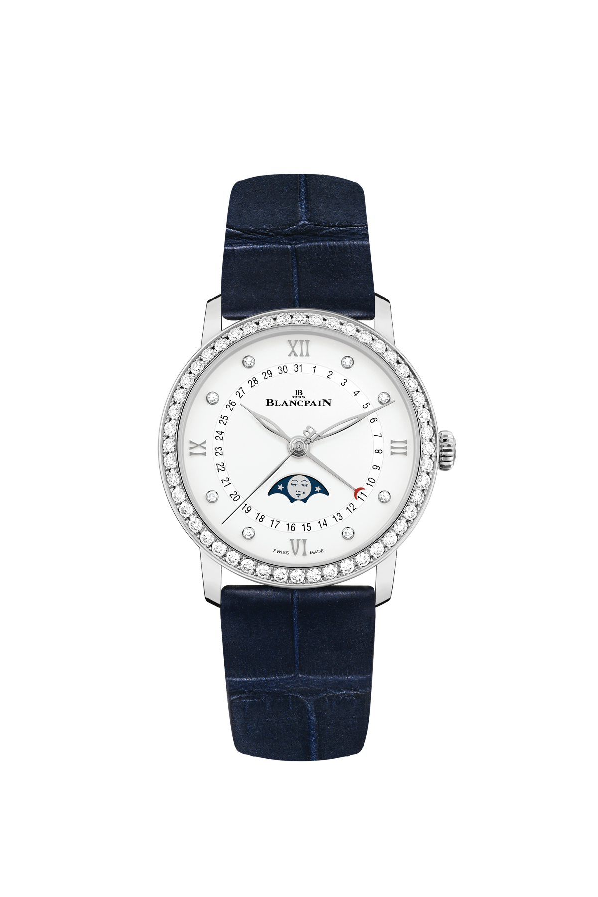 6126-4628-55B Blancpain Villeret Quantième Phase De Lune White Dial 33mm