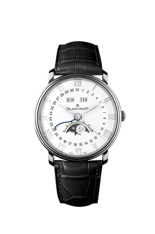 6654A-1127-55B Blancpain Villeret Quantième Complet White Dial 40mm