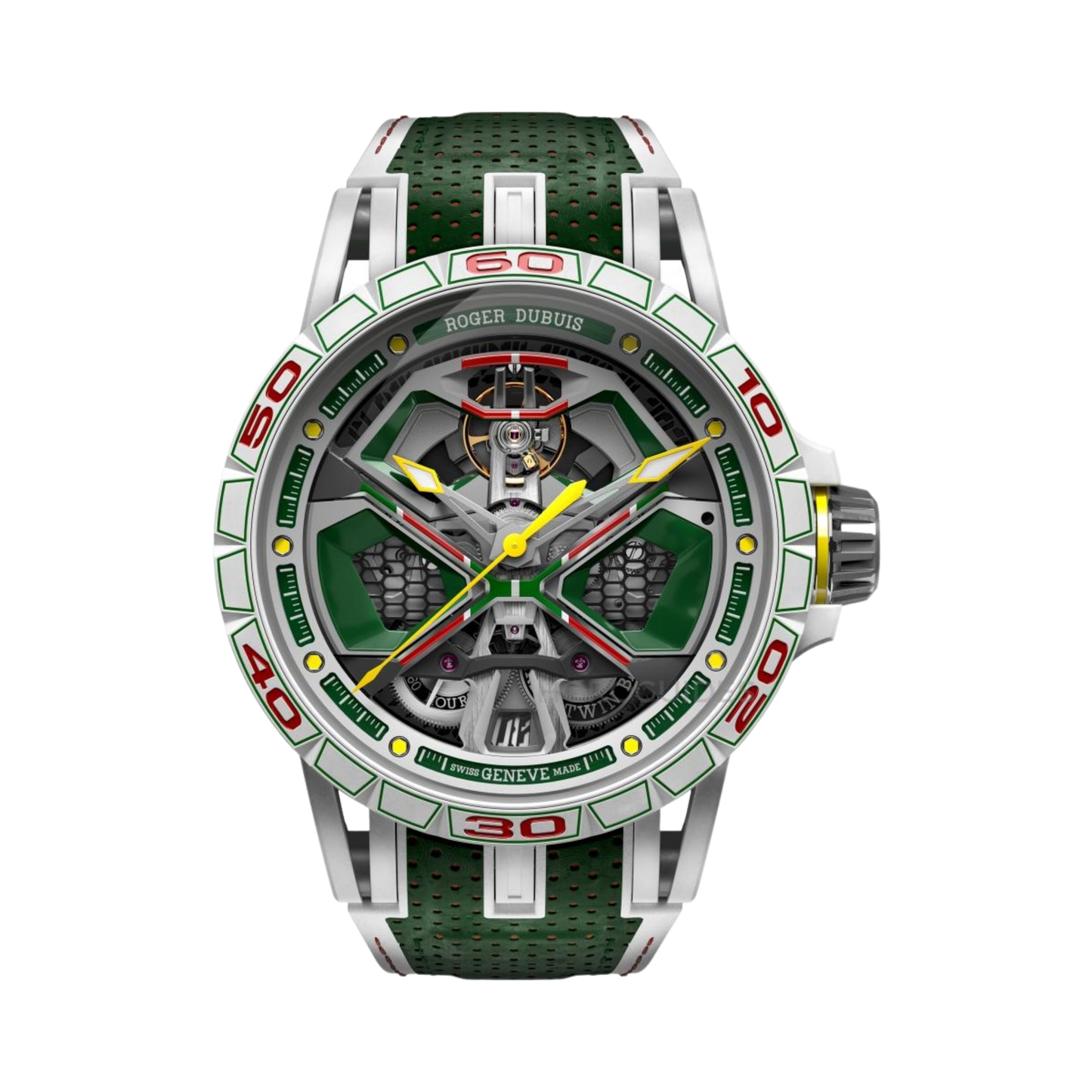 DBEX1006 Roger Dubuis Excalibur Spider Huracán Green Dial 45mm (Limited 88 pieces)
