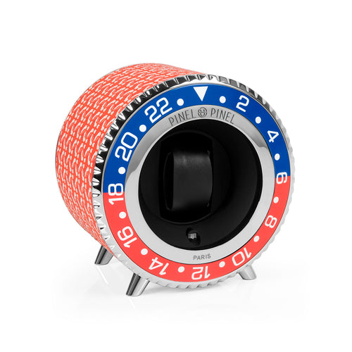 Watch Winder Gmt Twin Gmt Red Poppy Coated Canvas