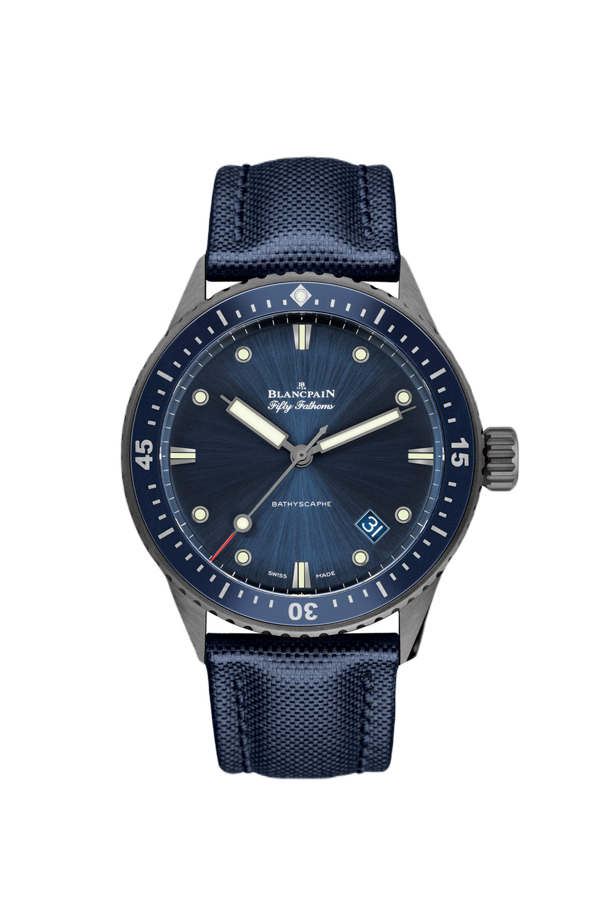 5000-0240-O52A Blancpain Fifty Fathoms Bathyscaphe Navy Dial 43mm