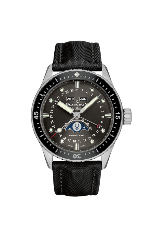 5054-1110-B52A Blancpain Fifty Fathoms Bathyscaphe Quantième Complet Phases de Lune 43mm