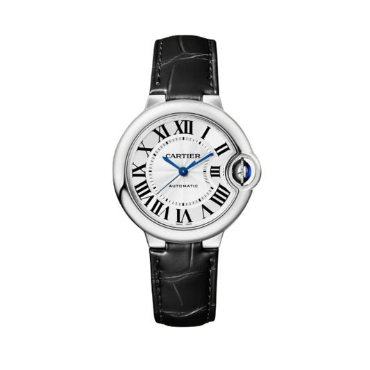 WSBB0030 Cartier Ballon Bleu De Cartier Leather Strap Stainless Steel 33mm